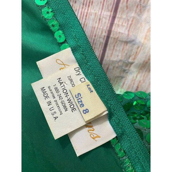 Vintage Alyce Designs Women's Green Sequin Cocktail Dress - 8 - Picture 11 of 12